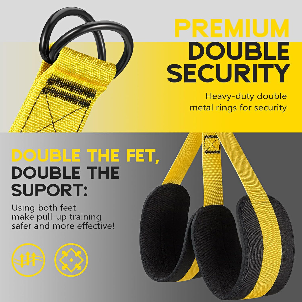 Adjustable Heavy Duty Resistance Bands with Ultra-Thick Padded Straps for Home Gym Workouts & Upper Body Strength Training