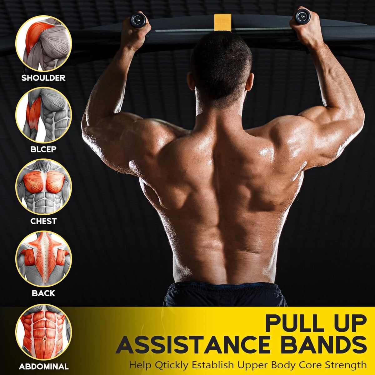 Adjustable Heavy Duty Resistance Bands with Ultra-Thick Padded Straps for Home Gym Workouts & Upper Body Strength Training