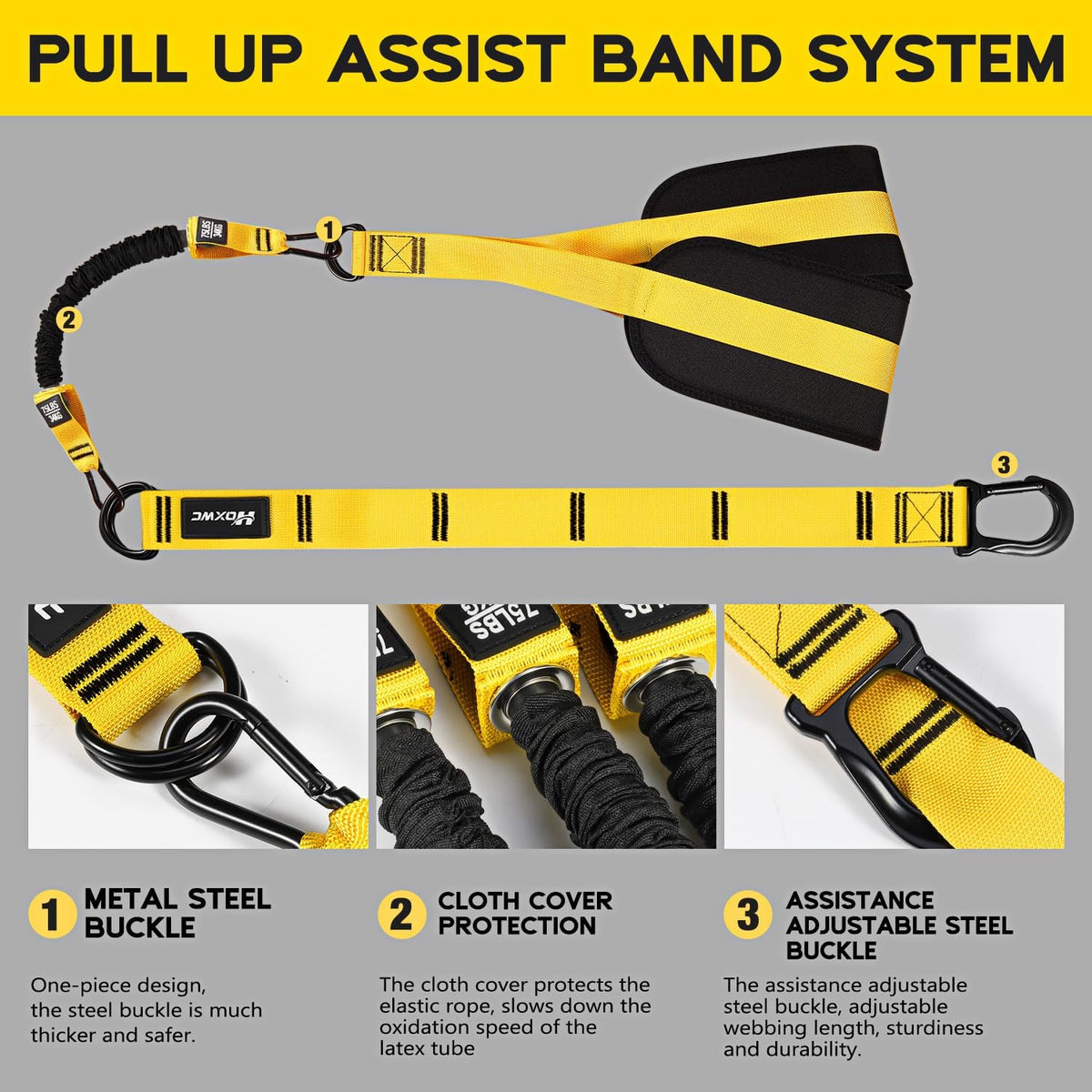 Adjustable Heavy Duty Resistance Bands with Ultra-Thick Padded Straps for Home Gym Workouts & Upper Body Strength Training