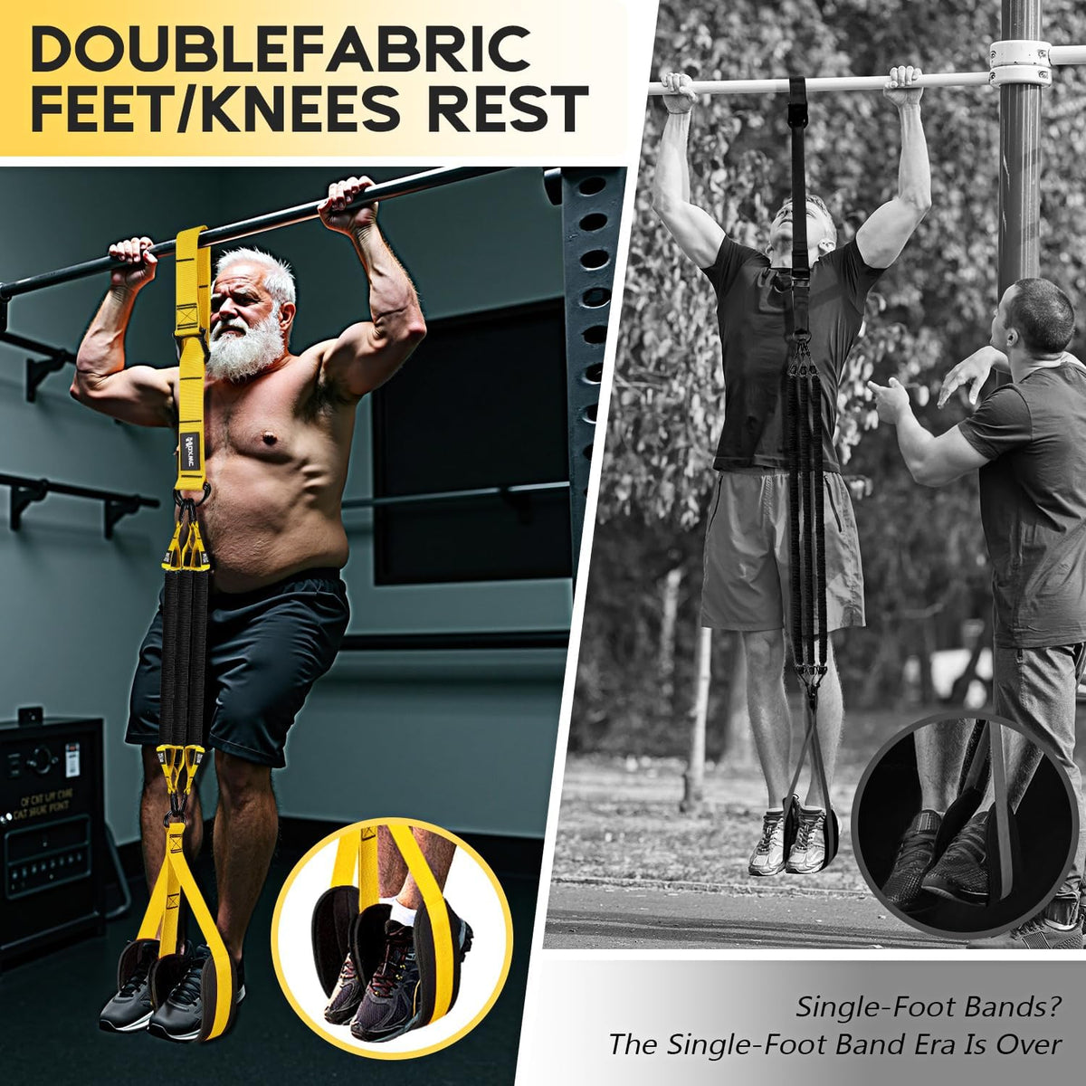 Adjustable Heavy Duty Resistance Bands with Ultra-Thick Padded Straps for Home Gym Workouts & Upper Body Strength Training