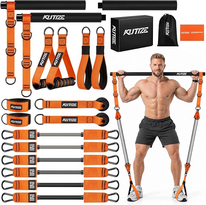 All-in-One Zerofite Portable Pilates Workout Bar & Resistance Band Set