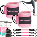 Adjustable Ankle Resistance Bands Set with Padded Cuffs for Glutes & Leg Workouts